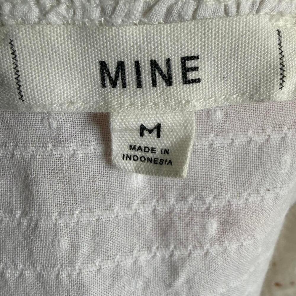 Mine White Eyelet Cotton Blouse Size M - Picture 5 of 6